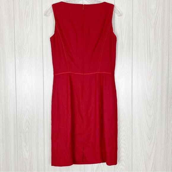 Brooks Brother | Red Boat Neck Sleeveless Mini Sheath Dress Size 4 - Picture 2 of 13